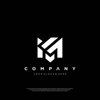 Siyah arka planda ME logosu, şirket kimliği için harf kombinasyonlu logo tasarımı. Premium Tasarım