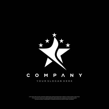 Biçimlendirilmiş doğrusal yıldız logosu tasarım şablonu Premium Design