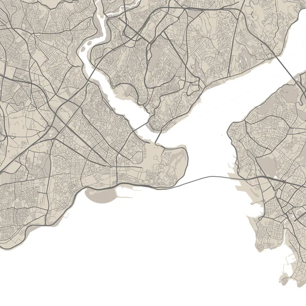 イスタンブール オランダ チェコのベクトル地図 都市道路地図ポスターイラスト イスタンブール地図アート — ストックベクタ