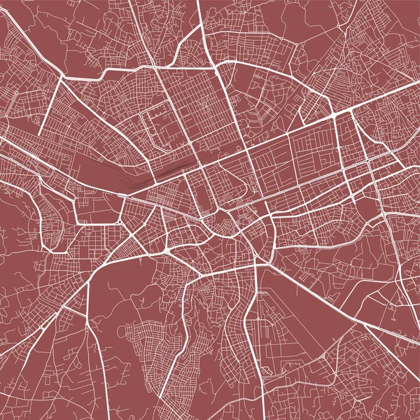 トルコのカセリの赤いベクトル図 都市道路地図ポスターイラスト カセリ地図アート — ストックベクタ