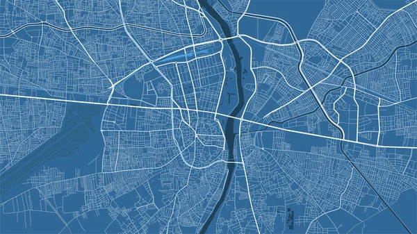 Detailliertes Kartenposter Des Verwaltungsbezirks Der Stadt Adana Blaues Skyline Panorama — Stockvektor
