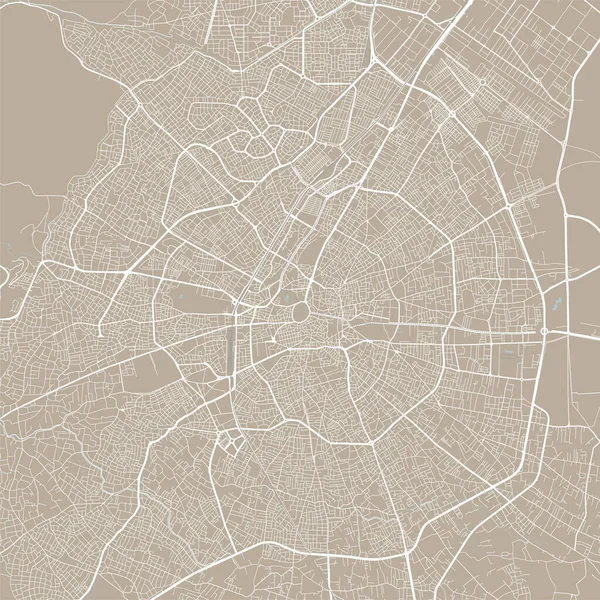 Vector Map Konya Turkey Urban City Road Map Poster Illustration — Stock Vector