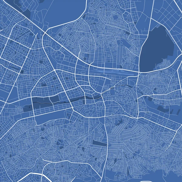 Detaljerad Karta Affisch Gaziantep Stadens Administrativa Område Blå Skyline Panorama — Stock vektor