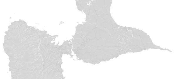 Mapa Horizontal Branco Cinza Guadalupe Ilhas Caribe Arquipélago Departamento Ultramarino —  Vetores de Stock