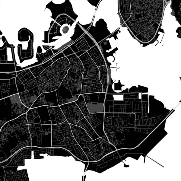 Manama Vektör Haritası Manama Şehrinin Idari Alanının Detaylı Vektör Haritası — Stok Vektör