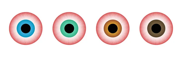 Κόκκινα Μάτια Διαφορετικά Χρώματα Αϋπνία Ύπνου Τριχοειδή Αγγεία Και Μαθητές — Διανυσματικό Αρχείο