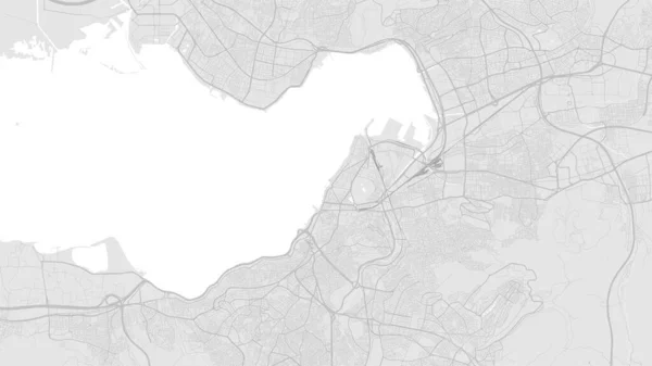 Branco Cinza Claro Área Cidade Izmir Mapa Fundo Vetorial Estradas — Vetor de Stock