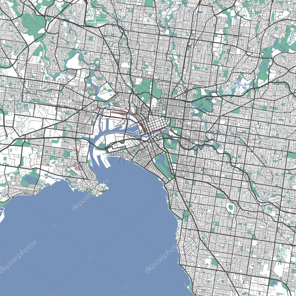 Depositphotos 634863808 Stock Illustration Melbourne Map Detailed Map Melbourne 