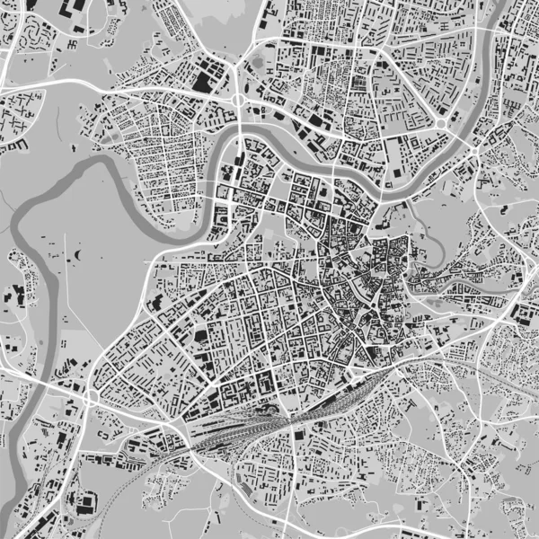 Vilnius City Map Grey Square Urban Area Municipal Map Lithuania — Vector de stock