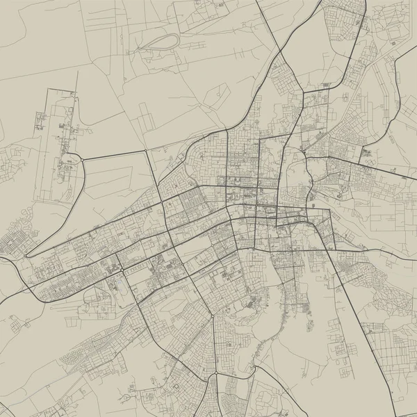 Векторная Карта Аль Айн Подробная Карта Административного Района Города Аль — стоковый вектор