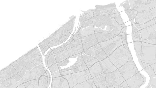 White Light Grey Niigata City Area Vector Background Map Roads — Stock Vector