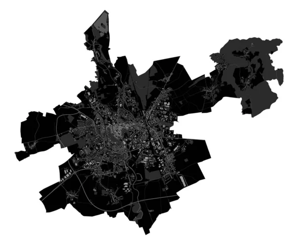 Mapa Vetorial Brno Mapa Vetorial Detalhado Área Administrativa Cidade Brno — Vetor de Stock
