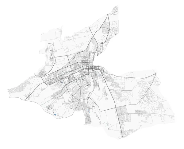 Ain Kartan Stadens Administrativa Område Uae Detaljerad Stadsplan Vektor Ilustration — Stock vektor