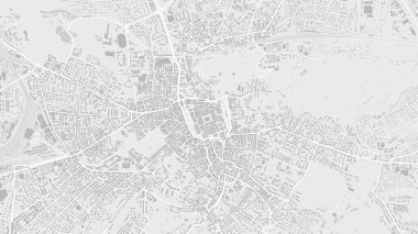 Beyaz ve açık gri Lviv City alan vektör arkaplan haritası, yollar ve su haritalama. Geniş ekran oranı, dijital düz tasarım yol haritası.
