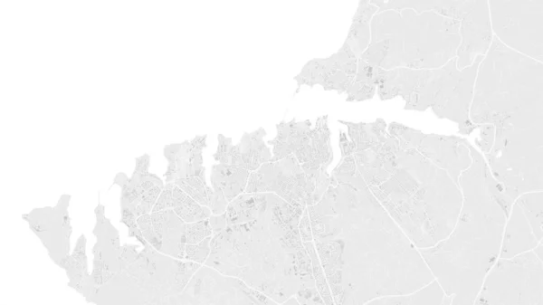 白色和浅灰色塞瓦斯托波尔市地区矢量背景地图 道路和水制图图解 宽屏比例 数字平面设计路线图 — 图库矢量图片