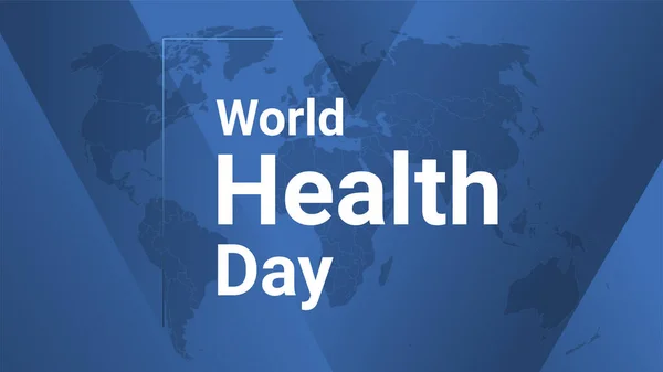 Världshälsodagen Affisch Med Jord Karta Blå Lutning Linjer Bakgrund Vit — Stock vektor