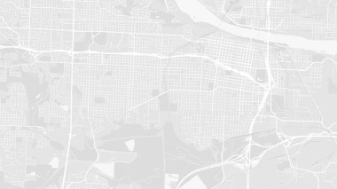 Arka plan Little Rock haritası, Arkansas, beyaz ve açık gri şehir posteri. Yol ve su vektör haritası. Geniş ekran oranı, dijital düz tasarım yol haritası.
