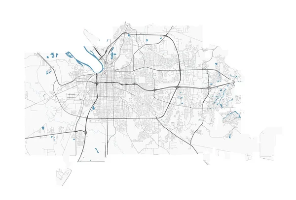 Montgomery Alabamakartan Detaljerad Karta Över Montgomerys Administrativa Område Stadens Panorama — Stock vektor