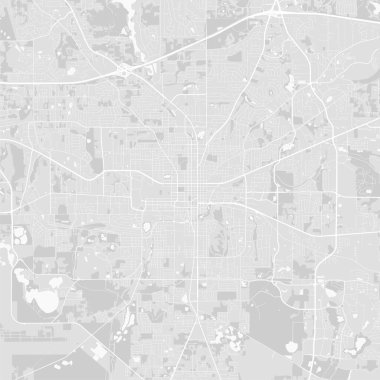 Tallahassee şehri haritası, Florida. Şehir siyah beyaz posteri. Büyük şehir manzaralı yol haritası.