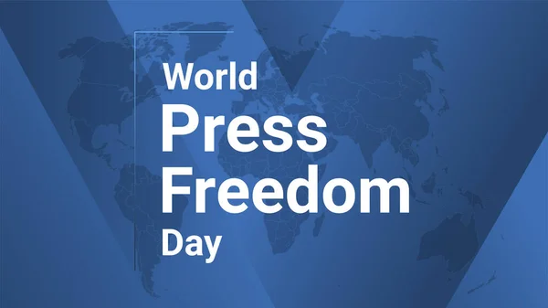 Международная Открытка Всемирному Дню Свободы Прессы Плакат Картой Земли Синие — стоковый вектор