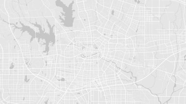 Beyaz ve açık gri Hefei şehri vektör arkaplan haritası, yollar ve su çizimleri. Geniş ekran oranı, dijital düz tasarım yol haritası.