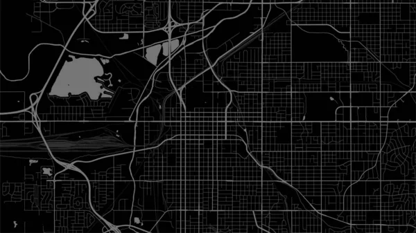 Háttér Lincoln Térkép Nebraska Fekete Városi Poszter Vektortérkép Utakkal Vízzel — Stock Vector