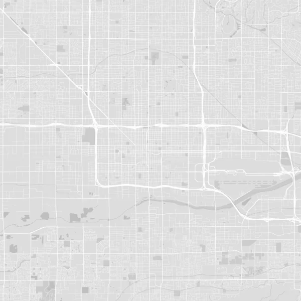 Mapa Vectorial Urbano Phoenix Arizona Ilustración Vectorial Póster Arte Blanco — Vector de stock