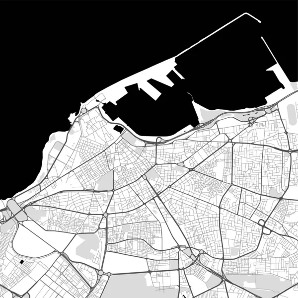 Miejska Mapa Wektorowa Trypolisu Ilustracja Wektora Mapa Trypolisu Szara Skala — Wektor stockowy
