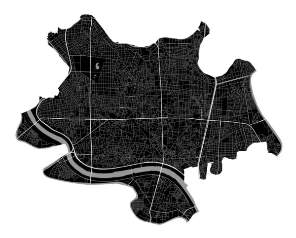 Adachi Haritası Adachi Şehrinin Idari Alanının Detaylı Vektör Haritası Şehir — Stok Vektör