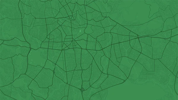 エチオピア市行政区Addis Ababaの詳細な地図ポスター 緑のスカイラインのパノラマ アディスアベバ地域の装飾的なグラフィック観光マップ ロイヤリティフリーベクトルイラスト — ストックベクタ