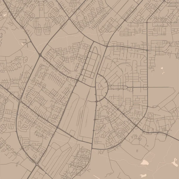 ボツワナの首都 ガボローネ市の詳細な地図 川や道路 公園や鉄道と地方行政区域の地図 ベクターイラスト — ストックベクタ