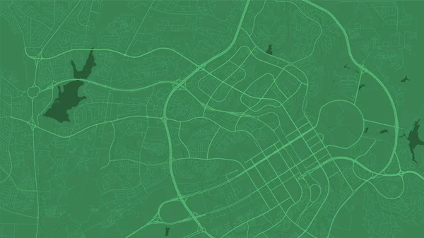 Hintergrund Karte Von Abuja Nigeria Grünes Stadtplakat Vektorkarte Mit Straßen — Stockvektor
