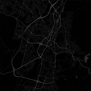 Namibya, Windhoek 'in şehir vektör haritası. Vektör illüstrasyonu, Windhoek haritası kara sanat posteri. Yollu yol haritası, metropol şehir manzaralı.