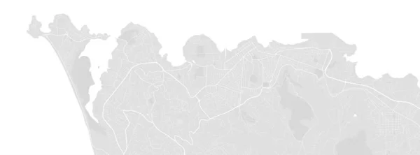 背景弗里敦地图 塞拉利昂 白色和浅灰色城市海报 有道路和水的矢量图 宽屏比例 数字平面设计路线图 — 图库矢量图片