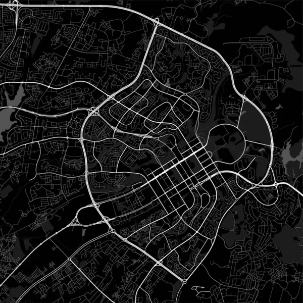 Карта Міста Абуджа Нігерія Міський Чорний Білий Плакат Зображення Дорожній — стоковий вектор