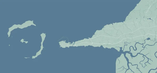 Векторна Карта Конакрі Гвінея Міська Карта Дорожнього Плакату Конакрі — стоковий вектор
