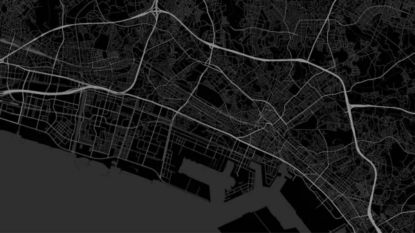 Тиба Город Карте Городской Черно Белый Плакат Изображение Дорожной Карты — стоковый вектор