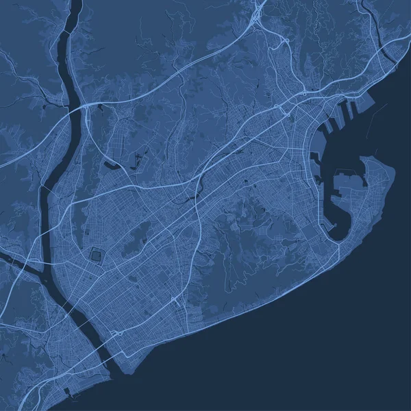 Mapa Detalhado Pôster Área Administrativa Cidade Shizuoka Panorama Horizonte Azul — Vetor de Stock