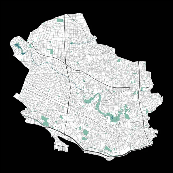 Mapa Suginami Mapa Detallado Suginami Ciudad Área Administrativa Paisaje Urbano — Vector de stock