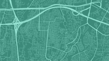 Arka plan Bekasi haritası, Endonezya, yeşil şehir posteri. Yol ve su vektör haritası. Geniş ekran oranı, dijital düz tasarım yol haritası.