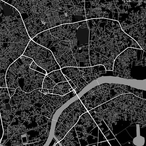 パレンバン市の地図 都会の黒と白のポスター 都市の垂直地域ビューとロードマップ画像 — ストックベクタ