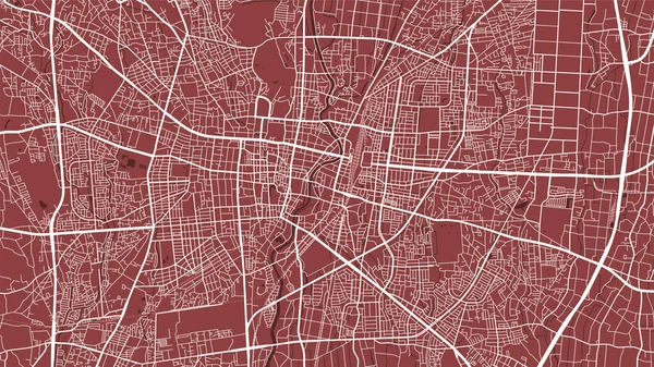 Red Vector Map Utsunomiya Japan Urban City Road Map Poster — Stock Vector