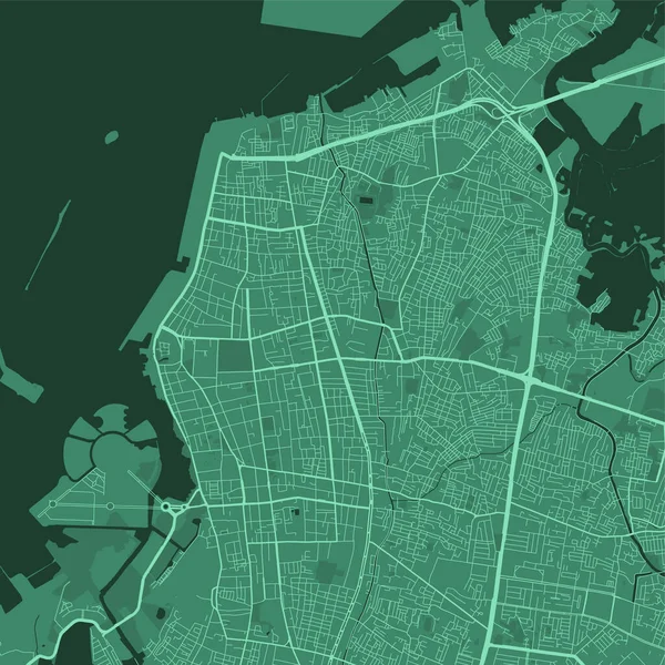 Mapa Detalhado Pôster Área Administrativa Cidade Makassar Panorama Horizonte Verde — Vetor de Stock