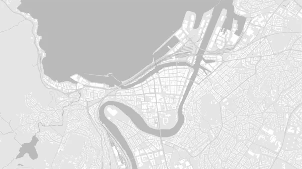 Branco Cinza Claro Trondheim Cidade Área Vetorial Fundo Mapa Estradas — Vetor de Stock