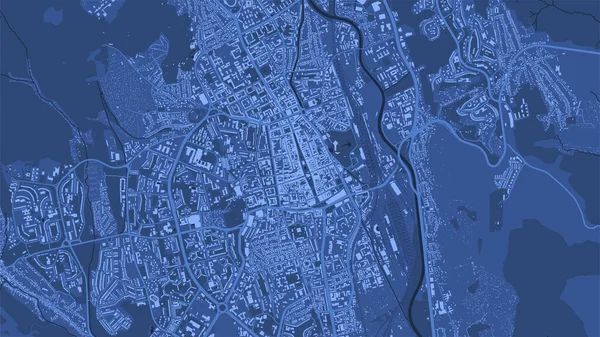 Cartel Detallado Del Mapa Vectorial Azul Ciudad Kosice Área Administrativa — Vector de stock