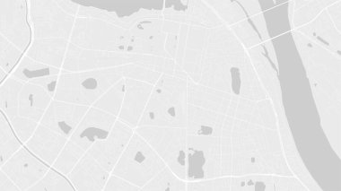 Arka plan Hanoi haritası, Vietnam, beyaz ve gri şehir posteri. Yol ve su vektör haritası. Geniş ekran oranı, dijital düz tasarım yol haritası.