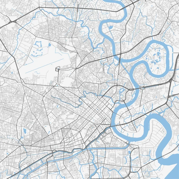 Mapa Chi Minh Mapa Detalhado Área Administrativa Cidade Chi Minh — Vetor de Stock