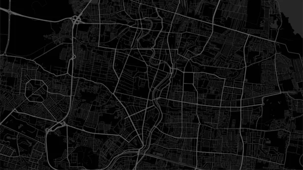 Mapa Cidade Surabaya Cartaz Urbano Preto Branco Imagem Mapa Estrada — Vetor de Stock
