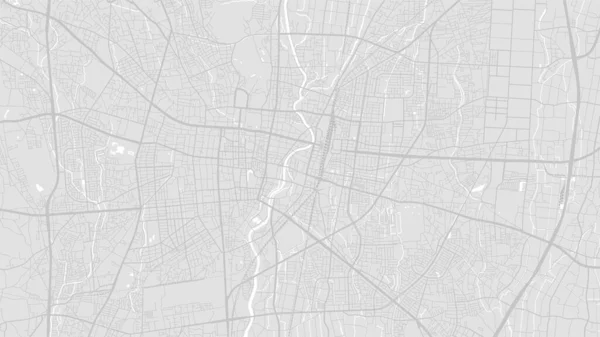 背景宇都宮市地図 白とライトグレーの都市ポスター 道路や水とベクトルマップ ワイドスクリーンの割合 デジタルフラットデザインロードマップ — ストックベクタ