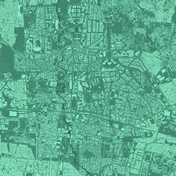 Affiche Détaillée Zone Administrative Ville Bandung Avec Bâtiments Panorama Horizon — Image vectorielle